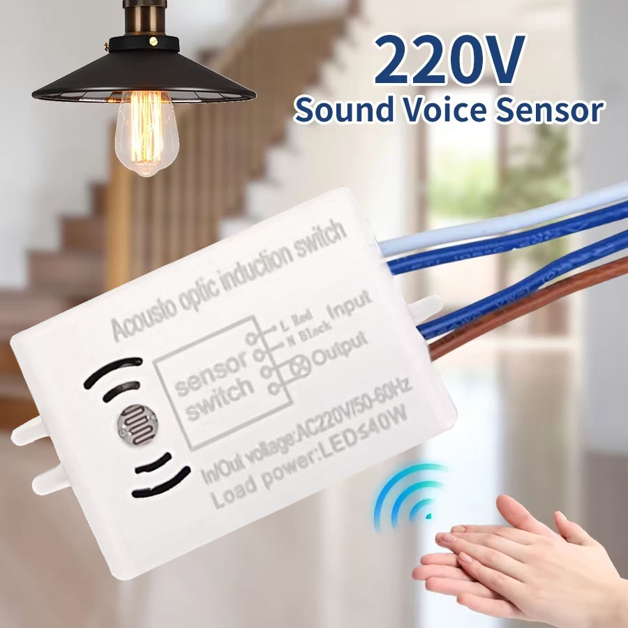 Home Automation Industry - สวิตช์เซ็นเซอร์เสียงตรวจจับอัจฉริยะ โมดูลสวิตช์ตรวจจับเปิด/ปิดอัตโนมัติ สวิตช์ควบคุมด้วยเสียง สำหรับบันได ทางเดิน และตกแต่งบ้าน