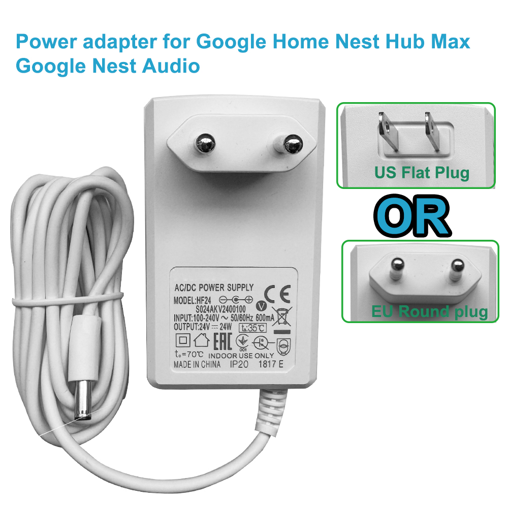 Google Speaker Nest Audio - อะแดปเตอร์จ่ายไฟ 24V สำหรับ Google Home Nest