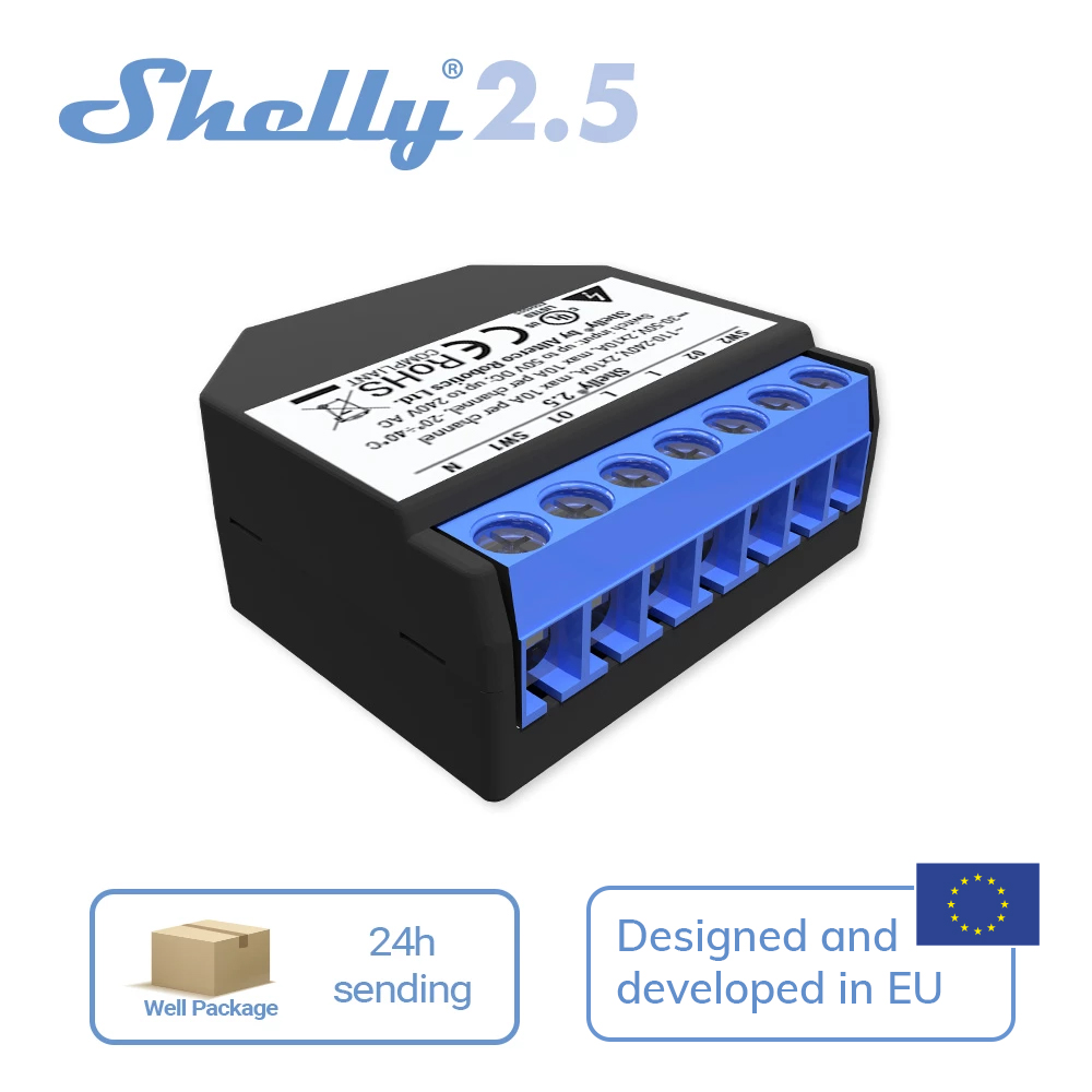 Shelly Relay Module - Shelly 2.5 Smart Home รีเลย์คู่ WiFi