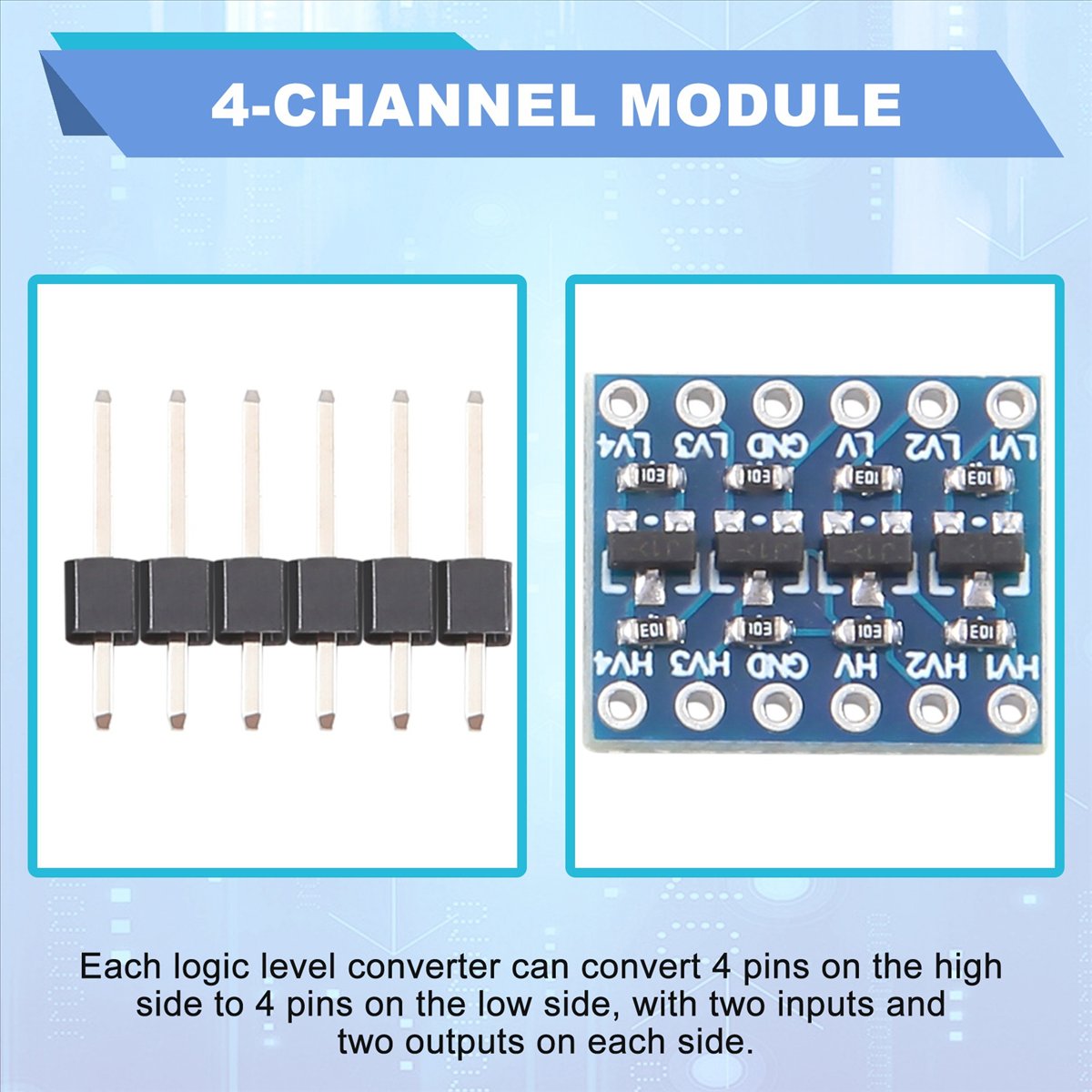 Level Shifter 3.3V - AT42 10 ชิ้น 4 ช่อง IIC