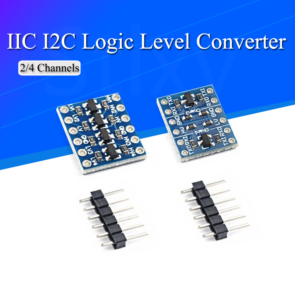 Level Shifter 3.3V - 10ชิ้น2/4ช่อง IIC ตัวแปลงระดับลอจิก I2C สองทิศทางโมดูล3.3V ถึง5V