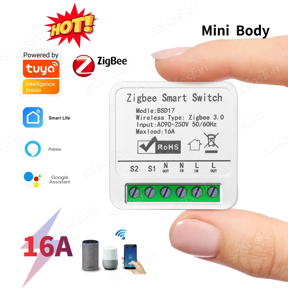 Home Automation Diy - โมดูลสวิตช์อัจฉริยะ Tuya ZigBee 16A ระบบอัตโนมัติในบ้านอัจฉริยะ มินิ