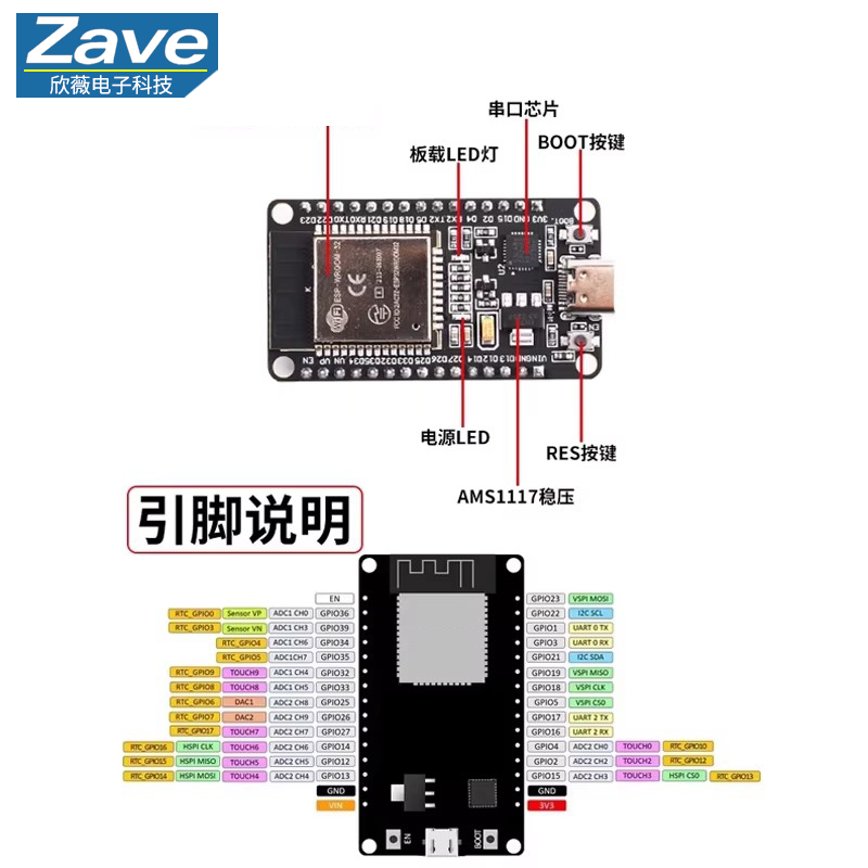 ESP32 ไวไฟบลูทูธบอร์ดพัฒนา Typ - Level Shifter 3.3V บทวิจารณ์และราคา