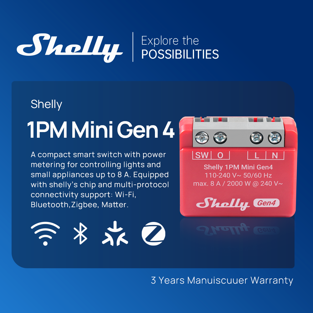 สวิตช์อัจฉริยะ Shelly 1PM Mini - Shelly Relay Module บทวิจารณ์และราคา