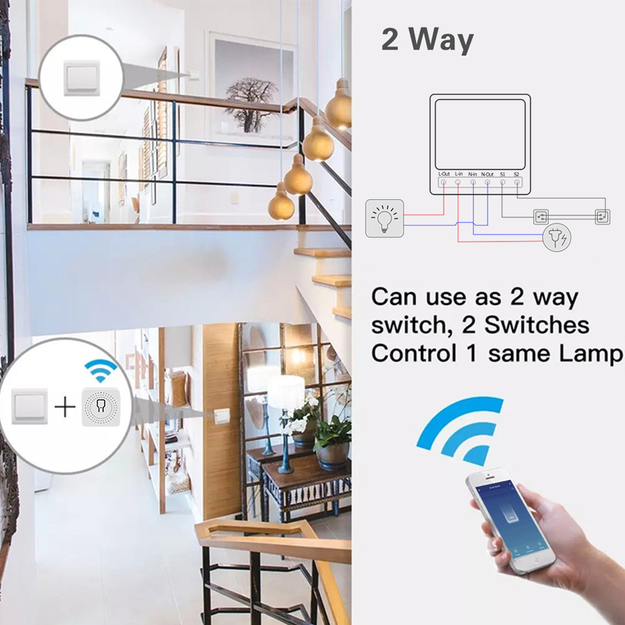 สวิตช์อัจฉริยะขนาดเล็ก 2 ทาง D - Home Automation Diy บทวิจารณ์และราคา